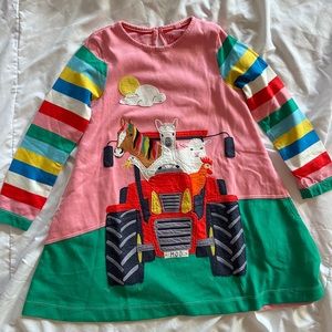 EUC mini Boden farm tractor dress.